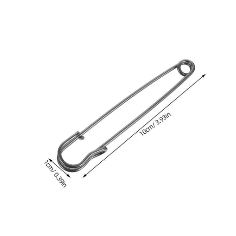 Bold 50pcs Heavy Duty Iron Safety Pins For Sweater Clips and Jacket Closures Plus Retro Brooches For DIY Crafters and Industrial Work Projects That Actually Stay Put No More Dropped Items displayed in size 10cm x 1cm.