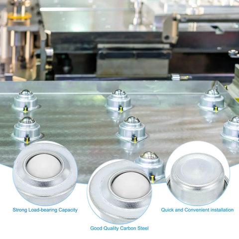 5/8 Inch Roller Ball Transfer Bearings 8 Pcs Nylon and Carbon Steel Round Ball Units in conveyor system