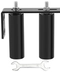 6"Gate Roller Guide,Sliding Gate Hardware with L-Sliding Gate Brackets, black rollers with wrench, front view