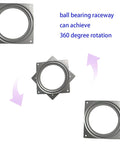 1 Pc 6 Inch Square Lazy Susan Turntable Bearing, Galvanized Steel Swivel Plate Hardware shown rotating with arrows