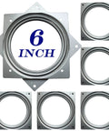 6 Pack 6 Inch Square Lazy Susan Hardware, Heavy Duty Zinc Plated Steel Turntable Bearings shown in six pieces