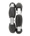 Top view of 60mm Aluminium Alloy Robot Omni Wheel with 10 black Nylon and PE Rollers, anti slipping design for omnidirectional robots