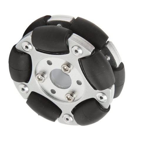 60mm Aluminium Alloy Robot Omni Wheel, 360 Degree Rotation, Anti Slipping Design with 10 Nylon and PE Rollers for DIY Accessories