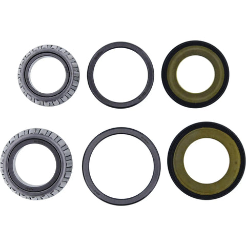 Upper and lower tapered bearing sets with seals from Steering Stem Bearing Seal Kit For Honda Triumph Motorcycle