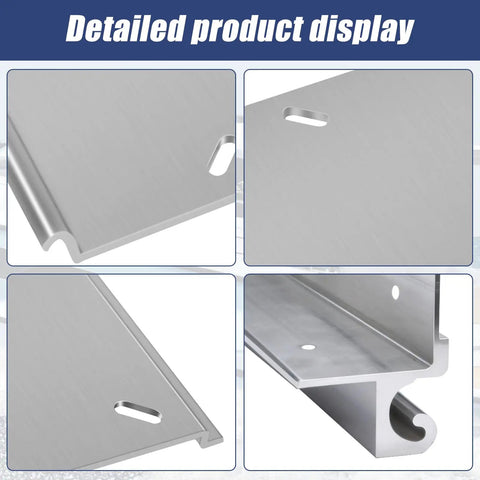 Detailed view of Tilt-N-Slide Boat Seat Pedestal Base with 15-inch aluminum rails and cutout slots for easy installation.