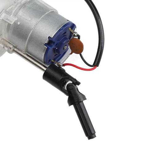 Badass Hella Quiet 260 Motor Gearbox Replacement For RC Cars Featuring Dual Ball Bearings Super Tight Low Noise Transmission Fits MN90 MN90K And MN91 Lineup Performance Mods close-up showing motor components and wiring.