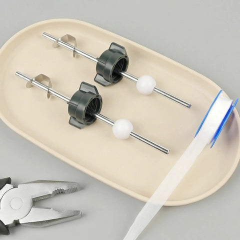 Hassle Free Swap Two Piece Sink Pivot Rod Replacement With 18 Mm Ball And Pop Up Center Piece Assembly For Delta And Price Pfister Drains Six Point Three Inches, includes two rods and accessories.