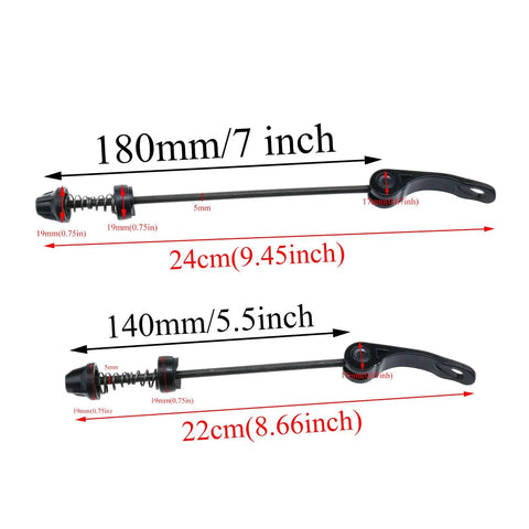 Dope Quick Release Bicycle Skewer Set For Road Mountain And BMX Wheels Durable Hub Axle 180mm and 140mm sizes with measurements