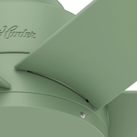 Close-up of Kennicott 44 Inch Indoor Outdoor Ceiling Fan With Wall Control Dusty Green Blades and casing detail