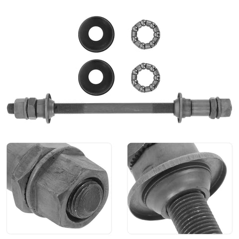 180Mm Rear Bicycle Axle For Mountain Bikes Grey Steel Hub With Ball Bearings Durable Shaft For 26 Inch Wheels Built Tough