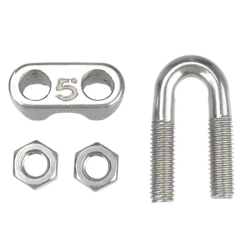 Stainless Steel Wire Rope Cable Clip Clamp M5 3 16th Inch Set Of 20 Durable Waterproof Fasteners With Anti Slip Groove