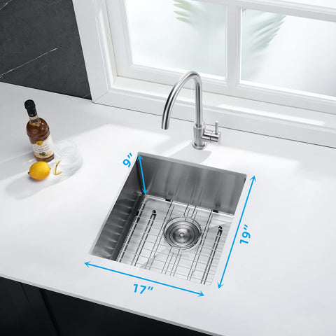 Stainless Steel Single Bowl Bar Sink With Undermount Workstation For Outdoor Kitchens And Home Bars, Great For Entertaining