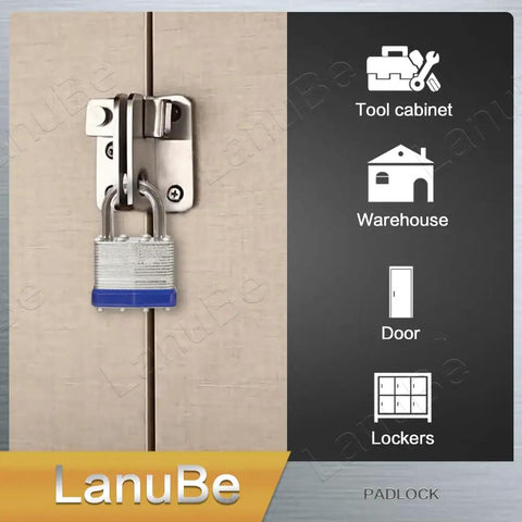 Keyed Alike Laminated Steel Padlock Set One And Nine Sixteenth Inch Wide Body With Normal Shackle Blue Marked Pack Of 24 Padlocks Includes 48 Keys One Key Fits All Locks on cabinet door