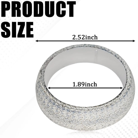 Front view: graphite exhaust donut gasket, 48mm ID; outer diameter 2.52 in, inner 1.89 in.