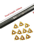 SNR0013M16 CNC Lathe Internal Threading Boring Bar Kit With 11 AG60 Carbide Inserts And T15 Wrench, 150mm Overall Length, 13mm Shank, Right Hand Internal Threading, Pro Grade Tool Holder