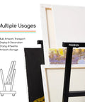 Badass Heavy Duty Metal Art Storage Rack With Zero Sagging 110 Lb Capacity showing multiple artworks displayed and stored.