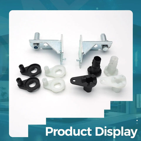 Adjustable Refrigerator Door Hinges Kit With Left And Right Hinges, Door Closers, And Bearings - Hassle-Free Repair Kit That Replaces Model 5303918 For Smooth, Secure Door Operation, complete set displayed.