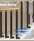 Rock Solid Gold Stair Railing Balusters With Heavy Duty Side Mount Posts And Flexible 270 Degree Adjustable Bracket For Outdoor Deck Porch Fencing No Sweat Setup Top Shelf Quality Kit Included in modern interior design.