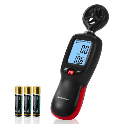 DA01 Handheld Anemometer With Data Logging And Temperature Monitor Real Time Wind Speed Meter With Backlit Display Multi Unit Wind Gauge