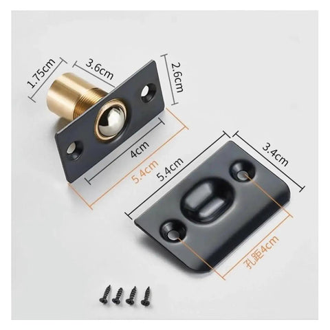 12 Piece Door Ball Catch Latch Kit Featuring Solid Copper And Stainless Steel Construction For Hidden Cabinet Toilet Bathroom Cupboard Lock Hardware With Adjustable Elastic Clamp Mechanism You Know It Fits Like A Charm.