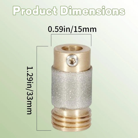 Two Pack Stained Glass Grinder Bits Three Quarter Inch Brass Core Diamond Head Tools For Glass Art And Decoration Heavy Duty Double Plated Diamond Grinding Bits For Smooth Precise Shaping product dimensions