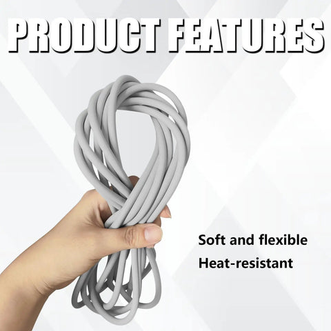 Built Tough Backer Rod Epdm Rubber Foam Caulk Saver 1/4 Inch Diameter By 16 4 Feet Grey Weather Strip Seal in hand, flexible and heat-resistant.