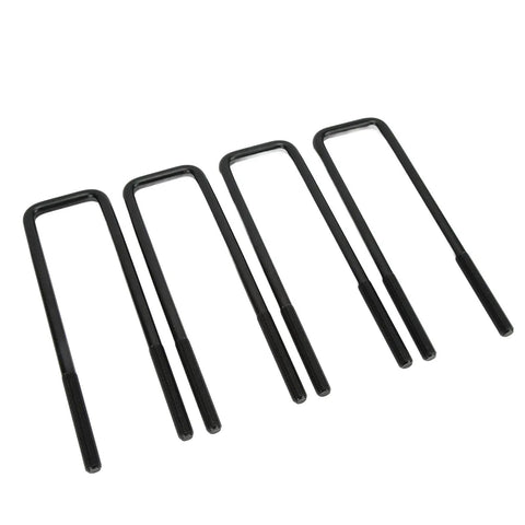 12 Inch Rear Axle U Bolts Kit For Dodge Ram 1500 Leaf Spring Suspension Flat Top Design Steel Black Powder Coated Replacement U Bolts For 1999 To 2010, four U-bolts