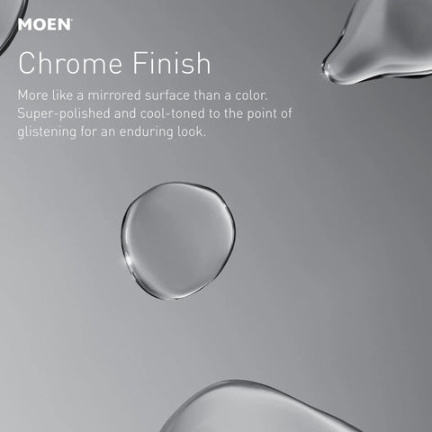 Close-up of chrome finish showcasing gleaming surface, related to Chrome Eco-Performance Detachable Handheld Showerhead description.