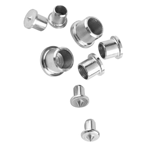 Pro Grade Steel Dowel Center Set, Hollow and Solid Dowel Centers for Precise Alignment displayed in a group on white background