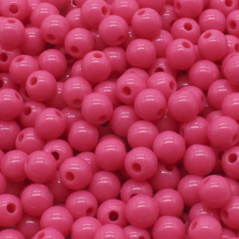 Top Shelf Black Round Spacer Beads 14mm Bulk 500G Pack Smooth Polished Finish perfect for DIY jewelry making in a vibrant pink color.
