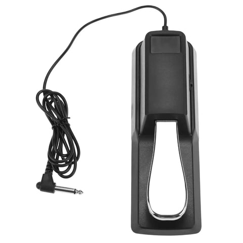 Universal Sustain Pedal For Keyboard With 1/4 Inch Plug Polarity Switch Built To Last Works With Digital Pianos Rugged Chrome Shell