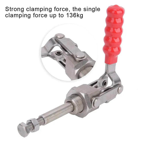 Stainless Steel Quick Toggle Clamp With Push Pull Handle, Beefy 136kg Clamping Force, 3mm Plate, 180 Degree Smooth Operation