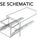 Schematic of Heavy-Duty 15 Inch Undermount Drawer Slides Set, 10 Pairs Full Extension Soft Close Concealed Runners installation