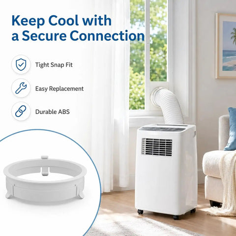 Easy Install 4 Position Snap Portable AC Exhaust Hose Connector With 6.69 Inch Outer Diameter And 5.9 Inch Inner Diameter Replacement Fits Old Version KYR35 KY25 JHS And Vissani Portable Air Conditioners, white ABS plastic