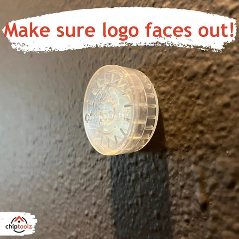 No Sweat Loose Magnet Stud Scanner Locating Solid Wood Framing And Steel Fasteners Inside Drywall Or Aged Plaster Walls, clear circular guide on textured wall.