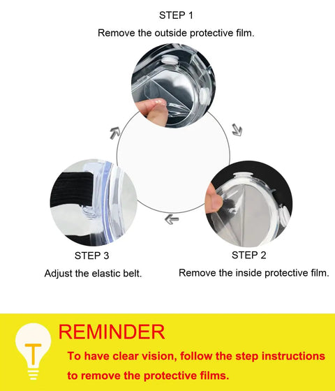 Instructions for adjusting 10 Pack Anti Fog Safety Goggles For Lab And Construction Over Glasses Protective Eye Gear With Adjustable Strap