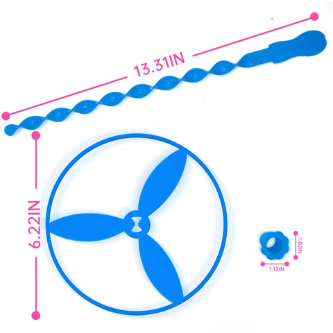 40 Piece Large Flying Disc Toy Set With Swirly Sticks, Rings, Plastic Propeller Spinners, Dragonfly Saucers And Launchers For Kids
