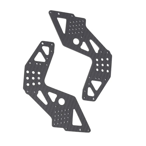 Carbon Fiber RC Car Side Panels Set, Ultra Light Yet Strong Chassis Panels for Off-Road Racing, 2 Pieces shown.