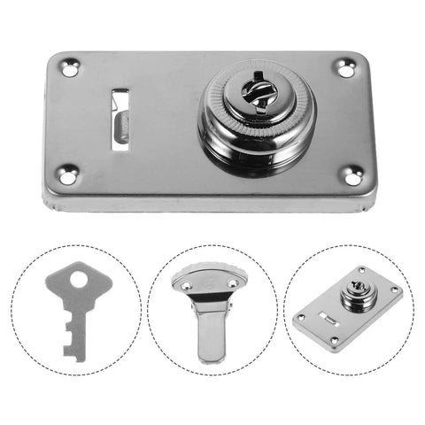 Cool Vintage Iron Luggage Locks With Dual Security For Suitcases And Toolboxes Easy Install Fasten Up Your Gear In No Time shown with key and latch.