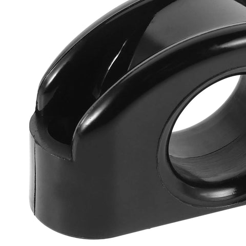 Close-up of heavy duty nylon kayak pulley with rolling bearings for smooth wire guidance on boats canoes yachts fishing gear