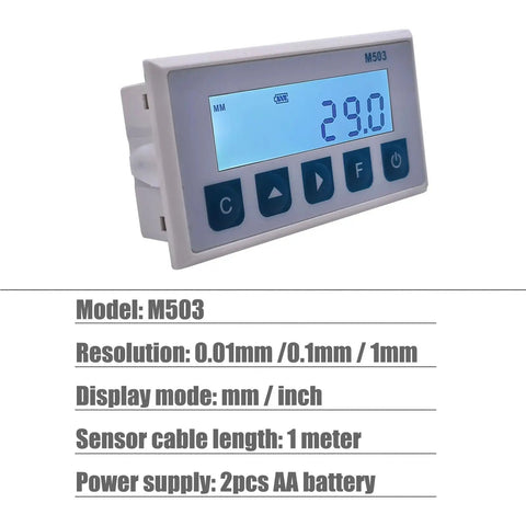 M503 Magnetic Scale DRO Display With Built In Magnetic Measurement System And Magnetic Tape For Woodworking, Stain Belt Profile Ready To Roll, Embedded Sensor, Plug And Play Benchtop Setup, 1m cable