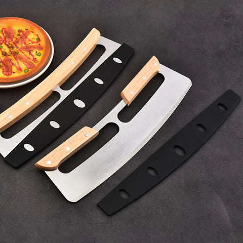 10 Pack Pizza Cutter Sheath Guards With Edge Protection, portable knife covers made from PP material on kitchen countertop