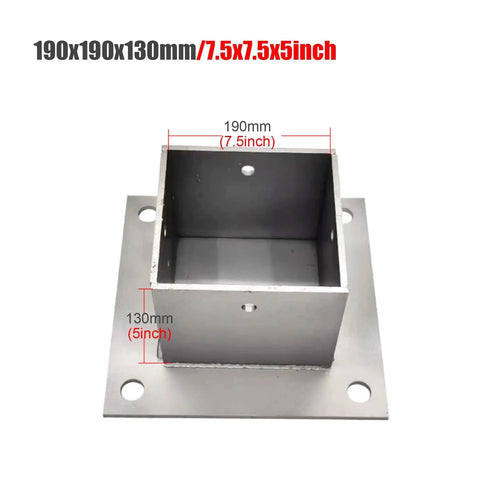 Heavy Duty Stainless Steel Fence Post Anchor Base And Pergola Support Bracket 2 Pack 190x190mm for concrete or wood yards.