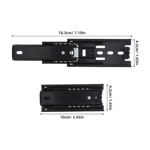 Heavy Duty Telescoping Drawer Rails With Ball Bearing Two Pack 4 Inch Replacement Drawer Slides For Dresser And Wardrobe Built To Last Silent Smooth Gliding Cabinet Runners And Drawer Glides, black 4-inch
