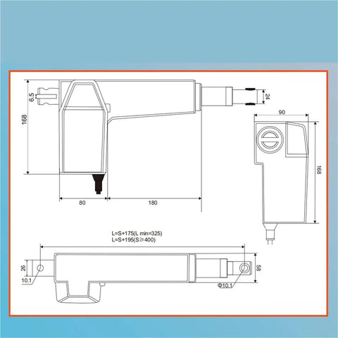 Rugged Electric Linear Actuator 8000N Dual Voltage 12V 24V Heavy Duty Lift Motor technical drawings