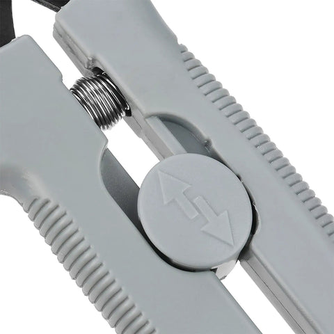Detailed view of Heavy Duty Sheet Metal Snips And Tin Snips Wire Cutter safety lock and spring mechanism for precise cutting.
