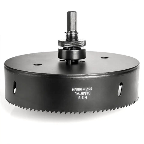 Six And Five Eighths Inch Hole Saw With Heavy Duty Arbor Bi Metal Hss Teeth for cutting can lights drywall wood plastic thin metal