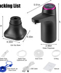 Packaging contents of 5 Gallon Water Pump With Mobile Base USB Rechargeable Electric Water Dispenser For Bottle Portable Automatic Pump Anti Shake