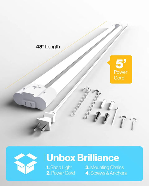 Beast Mode 4 Foot Led Shop Light Plug In Linkable Work Lamp Solid Bang For Your Buck Bright White Glow Frosted Cover components.