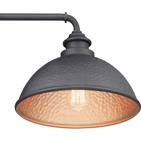 Englewood Collection 1 Light Farmhouse Outdoor Wall Lantern in Textured Black with Copper Interior, Weatherproof Exterior Light